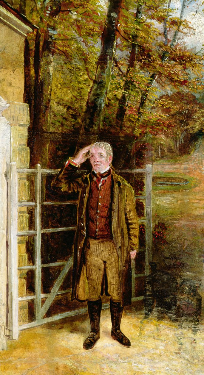 Portrettskisse av William Wright, portvakt ved Bramham Park, Yorkshire av George Garrard