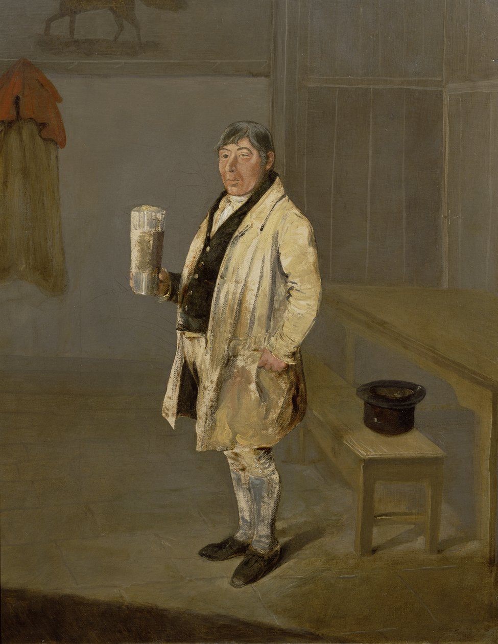 Portrett av en kusk fra Bramham Park, Yorkshire, identifisert som William Fox, ca. 1822 (olje på lerret) av George Garrard