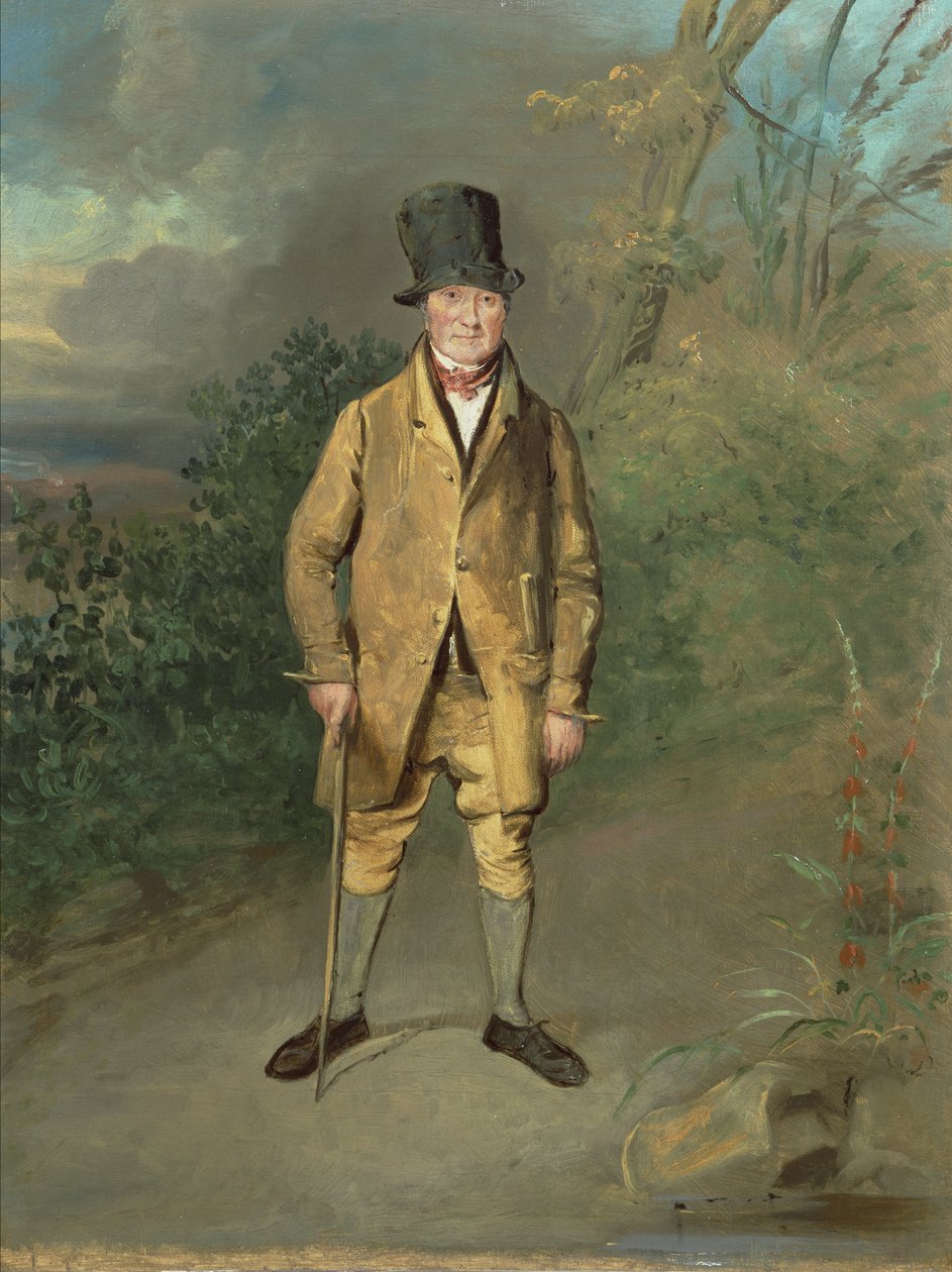 Portrett av en gartner fra Bramham Park, Yorkshire, ca. 1822 (olje på lerret) av George Garrard