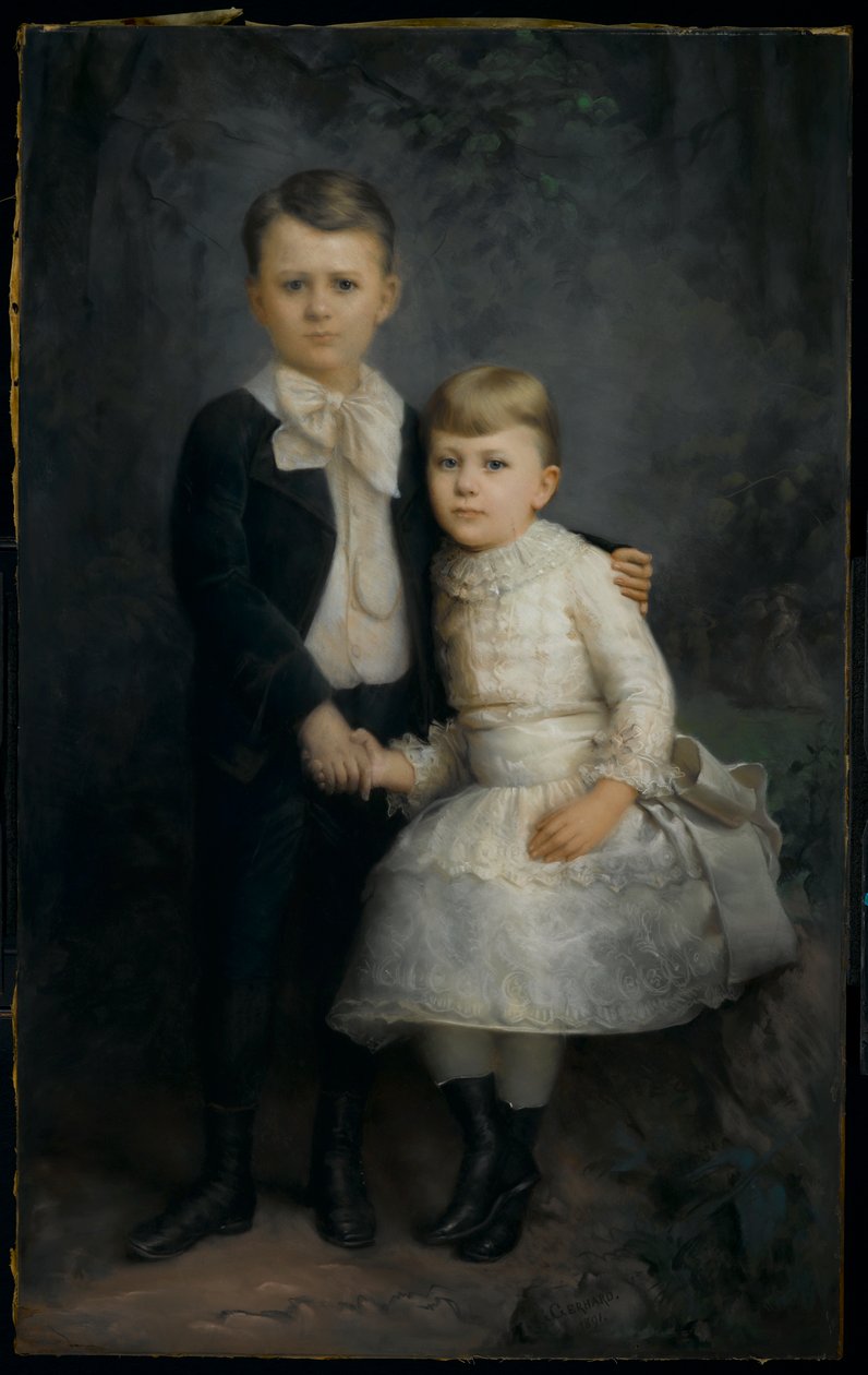 Portrett av to barn, 1891 av George Gerhard