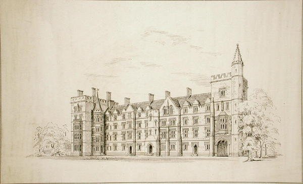 New College Oxford: Foreslåtte nye bygninger av George Gilbert Scott