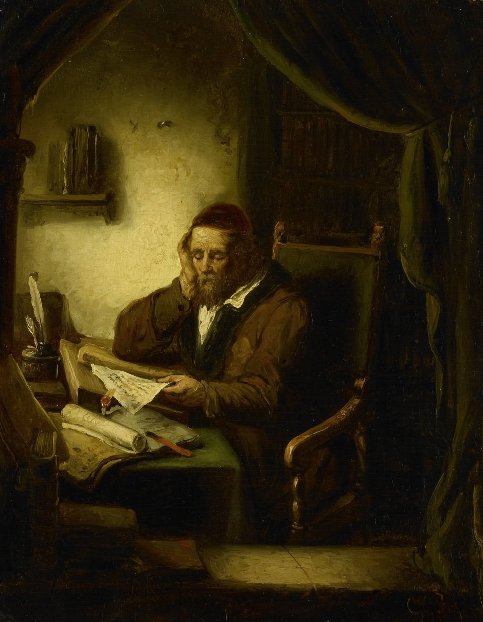 Gammel mann i hans studie av George Gillis Haanen