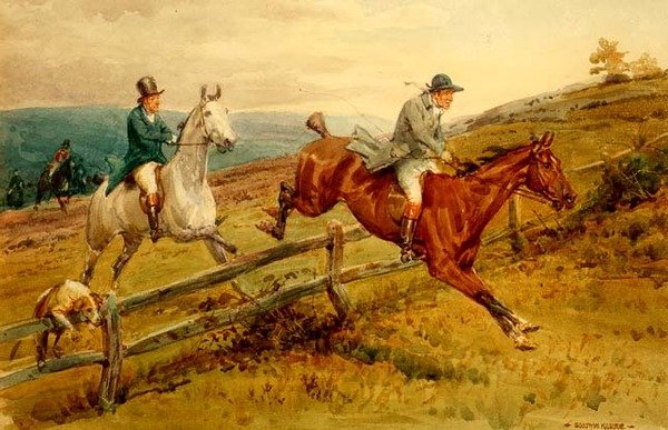 Jakt (akvarell på papir) av George Goodwin Jnr Kilburne