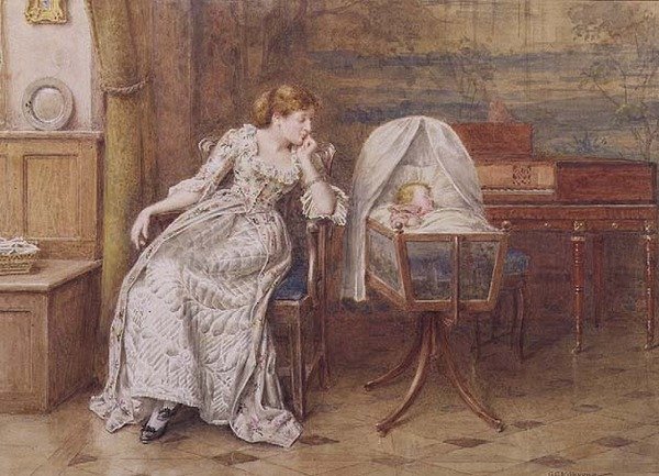 En mors kjærlighet (akvarell) av George Goodwin Kilburne