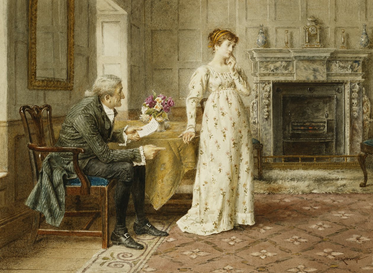Noen farsråd, av George Goodwin Kilburne