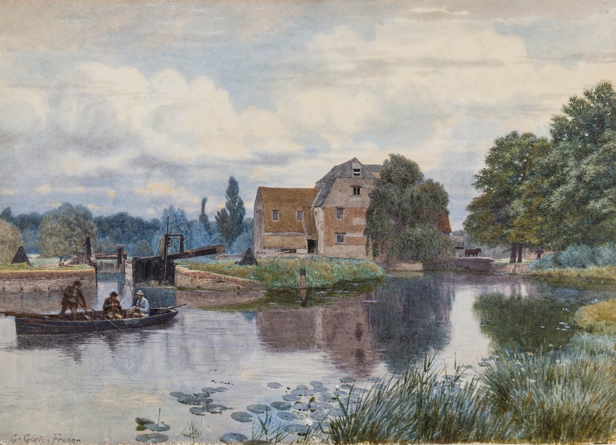 Hemingford Mill, On the Ouse, Huntingdonshire av George Gordon Fraser