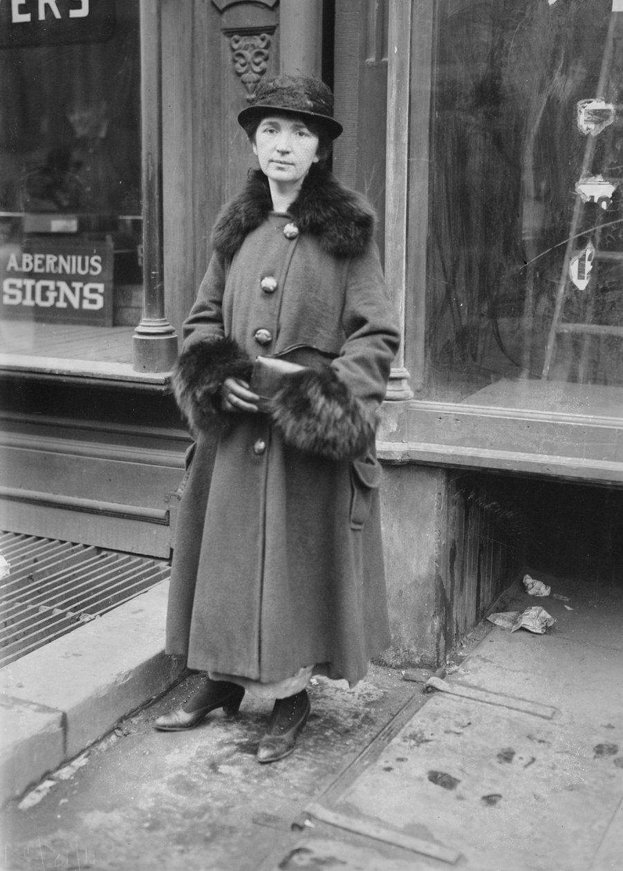 Margaret Sanger, skyldig i brudd på statens straffelov ved å drive den første prevensjonsklinikken, 1917 av George Grantham Bain
