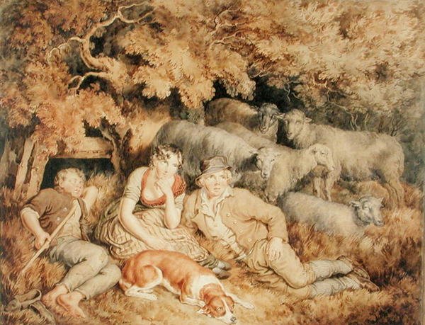 Noontide, ca. 1812 (akvarell på papir) av George Grattan