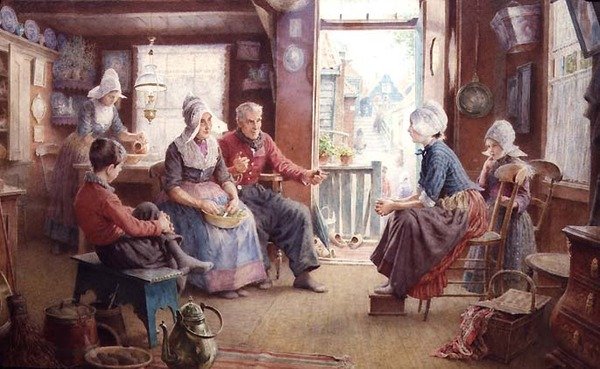 Volendam Holland (akvarell på papir) av George Gregory