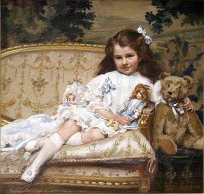 Portrett av Marjorie Cohen, 5 år av George Hall Neale
