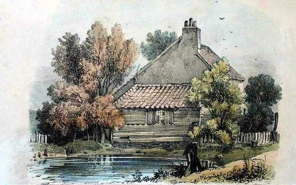 På Shepherds Bush, Middlesex, pub. 1831 av S & J Fuller (litho) av George Harley