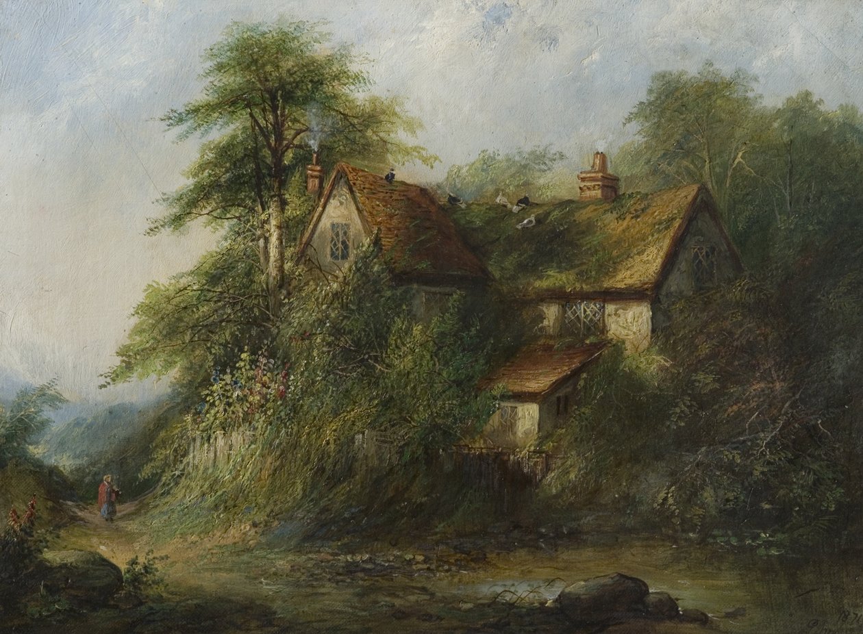 Hytte på landsbygda, 1871 av George Harrison