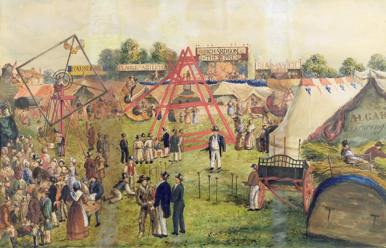 Croydon Fair, 1833 (wc og blekk på papir) av George Hawkins