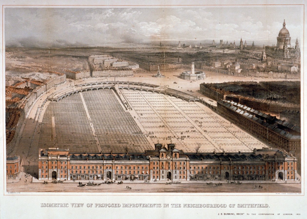 Smithfield Market, City of London, 1851 av George Hawkins