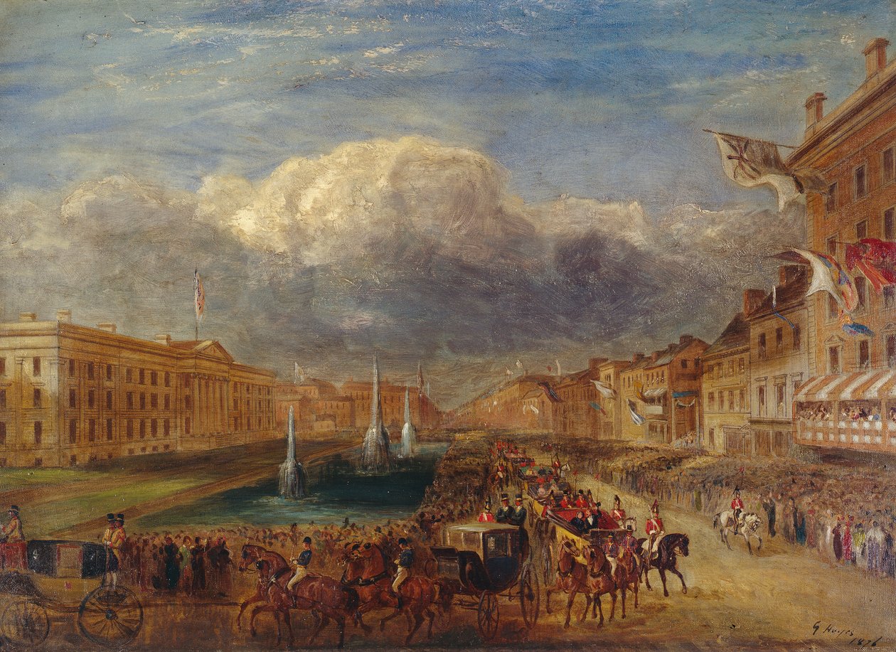 Dronning Victorias og prins Alberts besøk i Manchester i 1851 av George Hayes