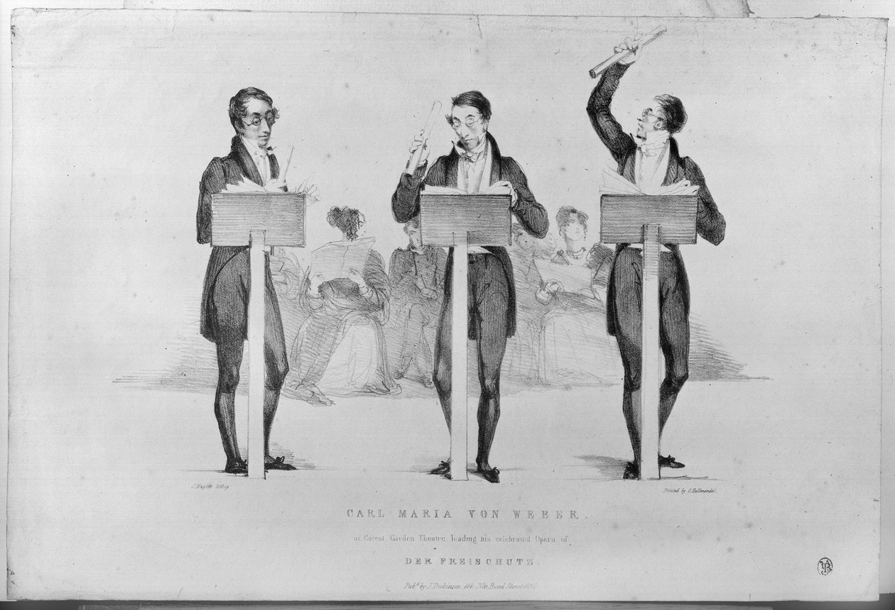 Carl Maria von Weber (1786-1826) ved Covent Garden Theatre som leder sin berømte opera 