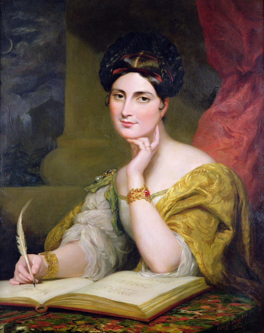 Portrett av Hon. Fru Caroline Norton av George Hayter
