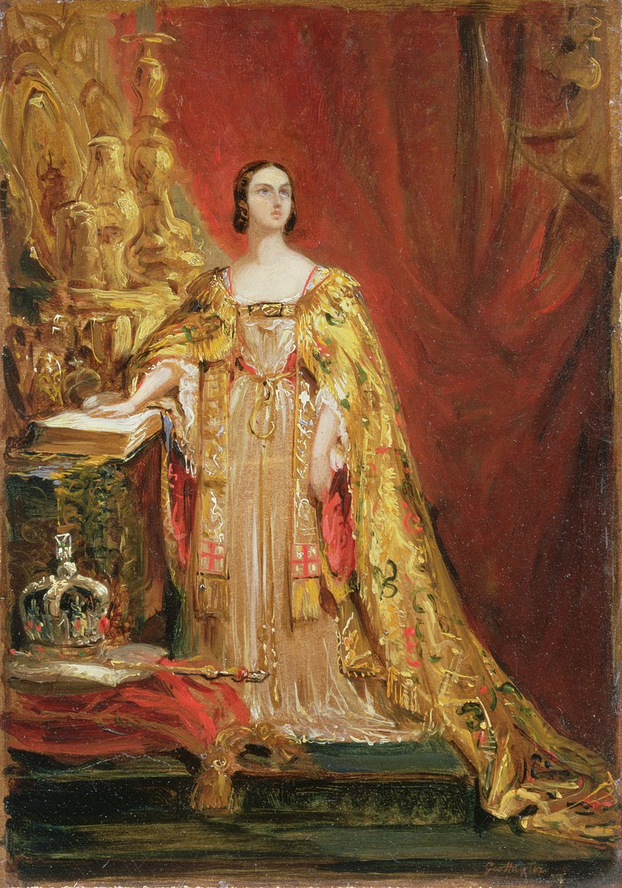 Dronning Victoria (1819-1901) avla kroningseden, 28. juni 1838 av George Hayter