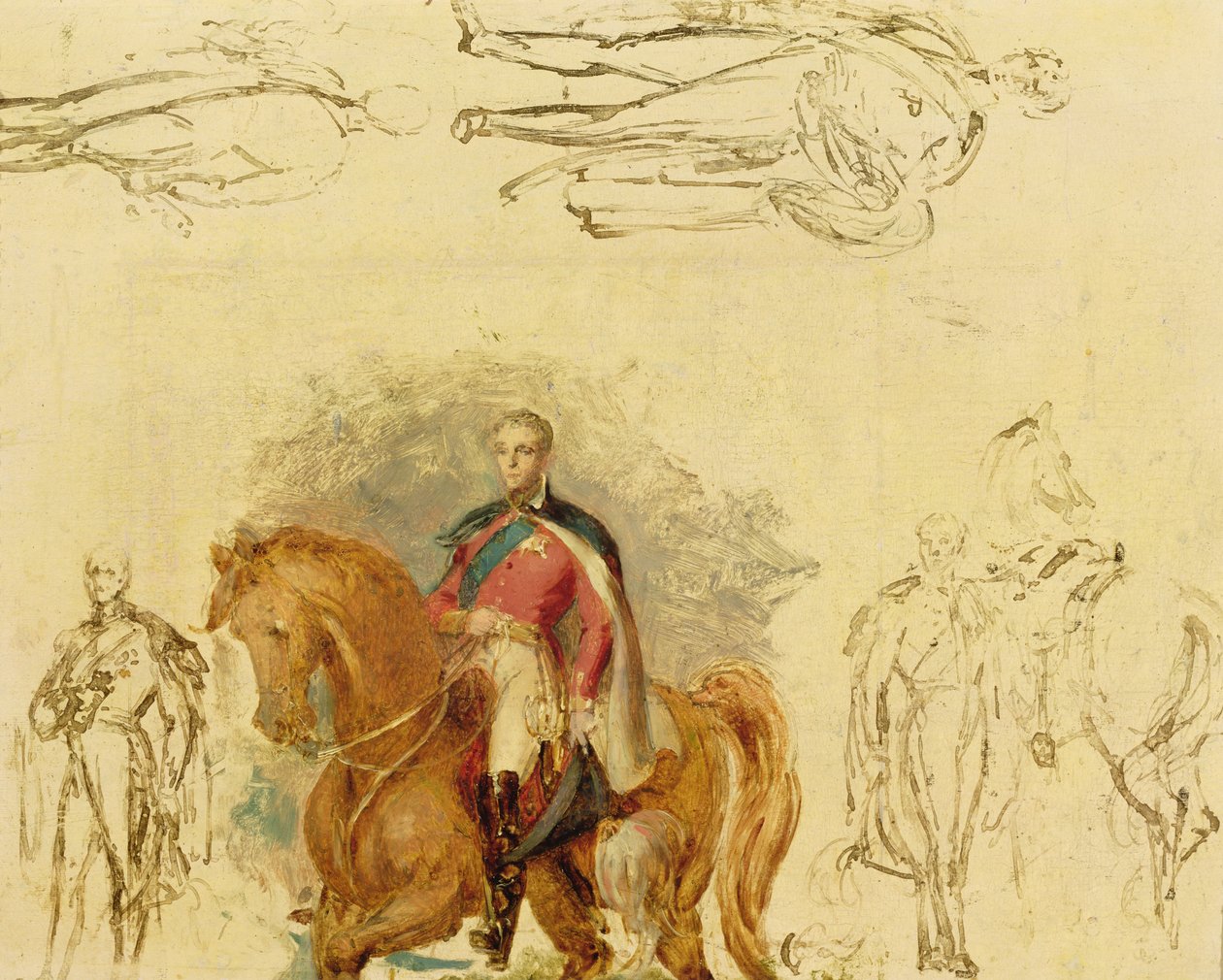 Studier for hertugen av Wellington (1769-1852) (olje om bord) av George Hayter