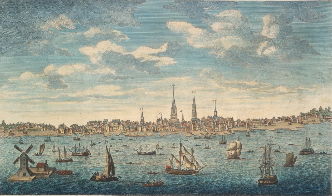 En østlig utsikt over byen Philadelphia, i provinsen Pennsylvania, i Nord-Amerika: tatt fra Jersey Shore av George Heap