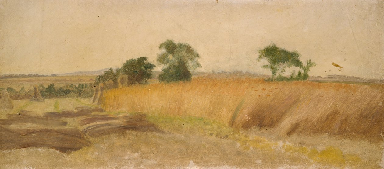 Studie av en kornåker, midten av 1800-tallet av George Heming Mason