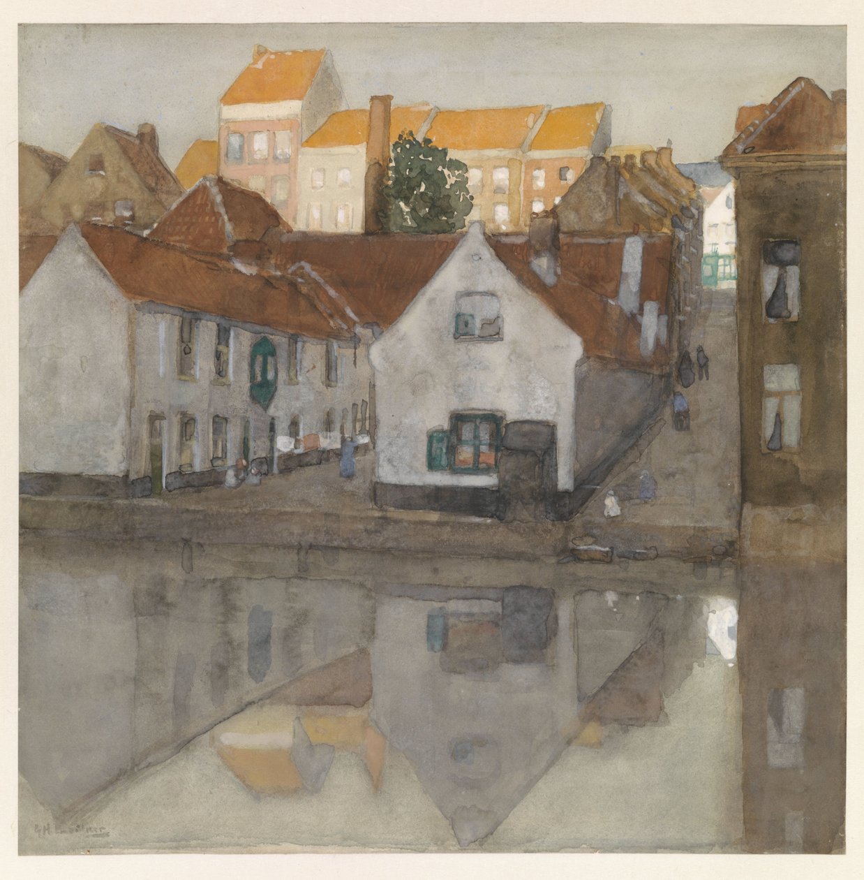 Slum i Gent av George Hendrik Breitner (signed by artist)