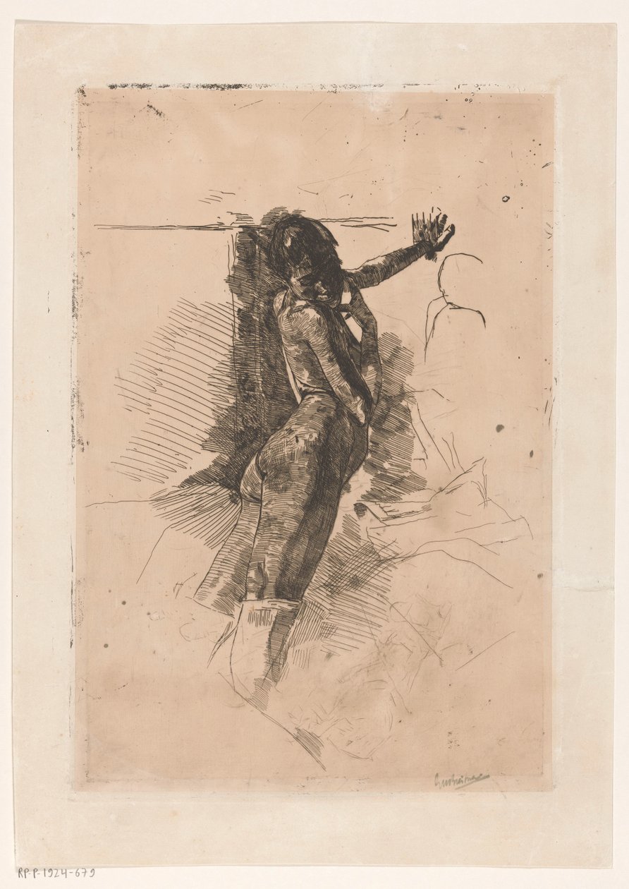 stående naken kvinne av George Hendrik Breitner (signed by artist)