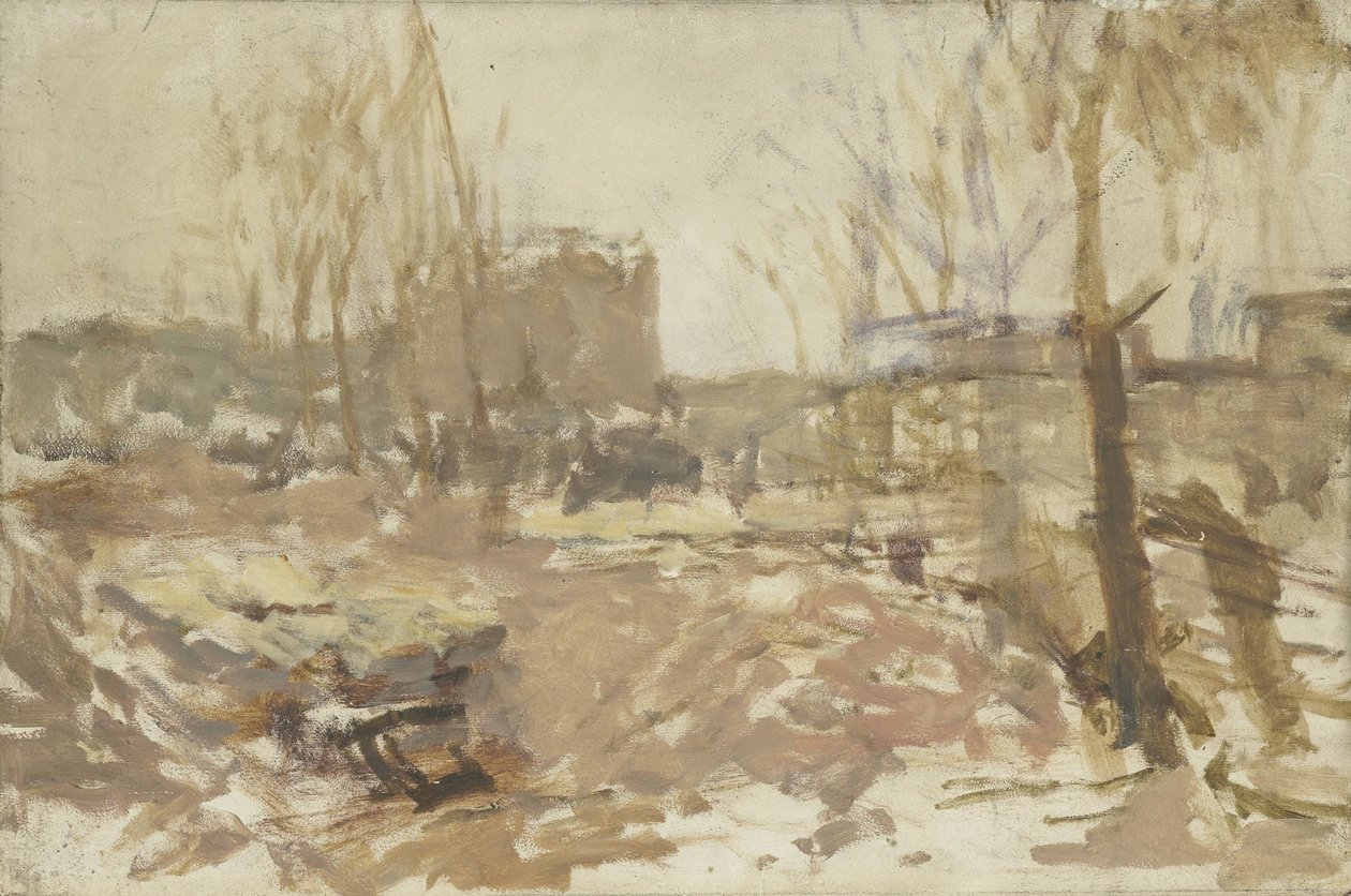 Byggeplass ved De Clercqstraat av George Hendrik Breitner