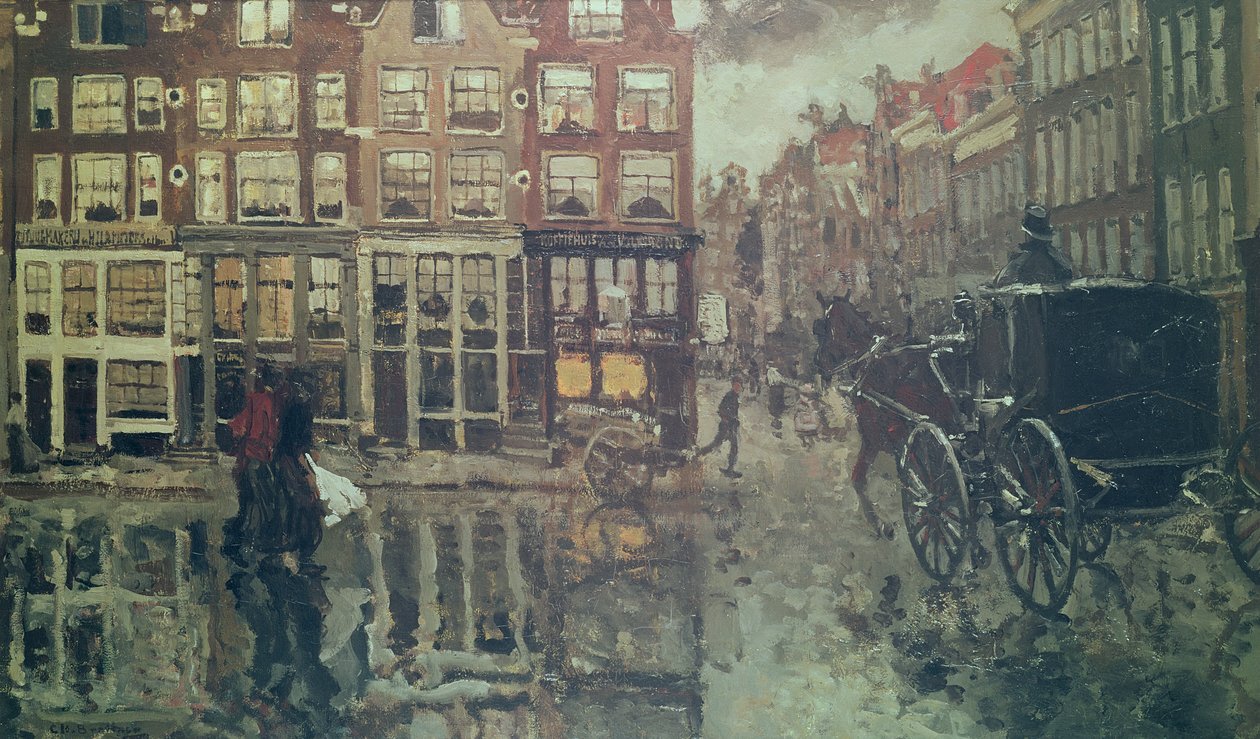 Hjørne av Leidsche Square, Amsterdam (olje) av George Hendrik Breitner