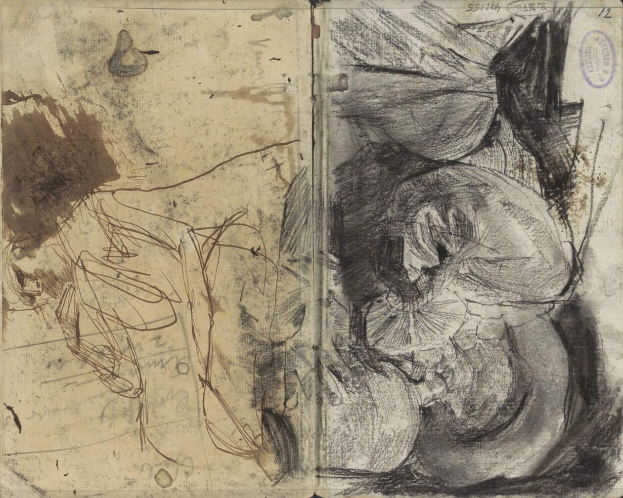Drikkende mann i 1600-tallsklær og en sittende mann av George Hendrik Breitner
