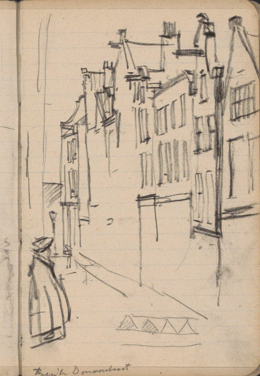 Utsikt over Buiten Dommersstraat i Amsterdam av George Hendrik Breitner