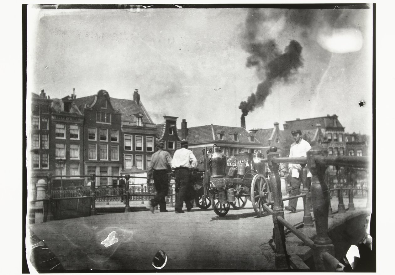 Utsikt over Prinsengracht ved broen over Leidsegracht i Amsterdam av George Hendrik Breitner