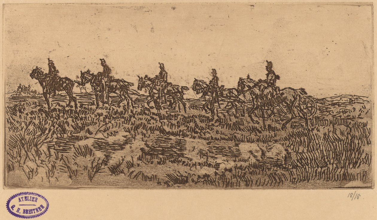 Husars Riding Single File av George Hendrik Breitner