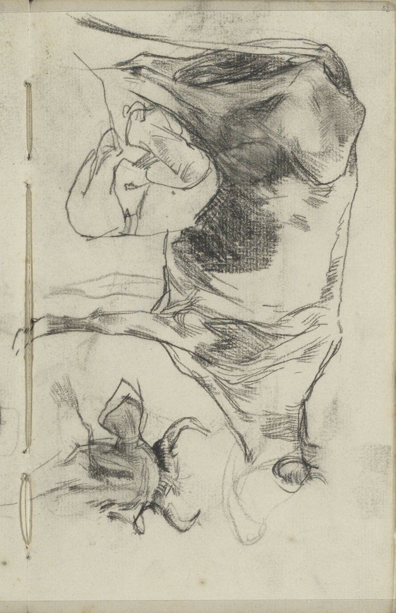 Melkende bonde og et kuhode av George Hendrik Breitner