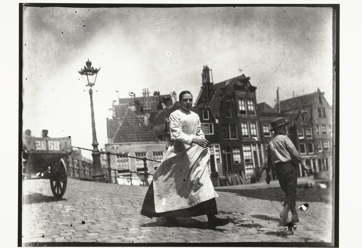 Gatevisning i krysset Lindengracht Lijnbaansgracht i Amsterdam av George Hendrik Breitner