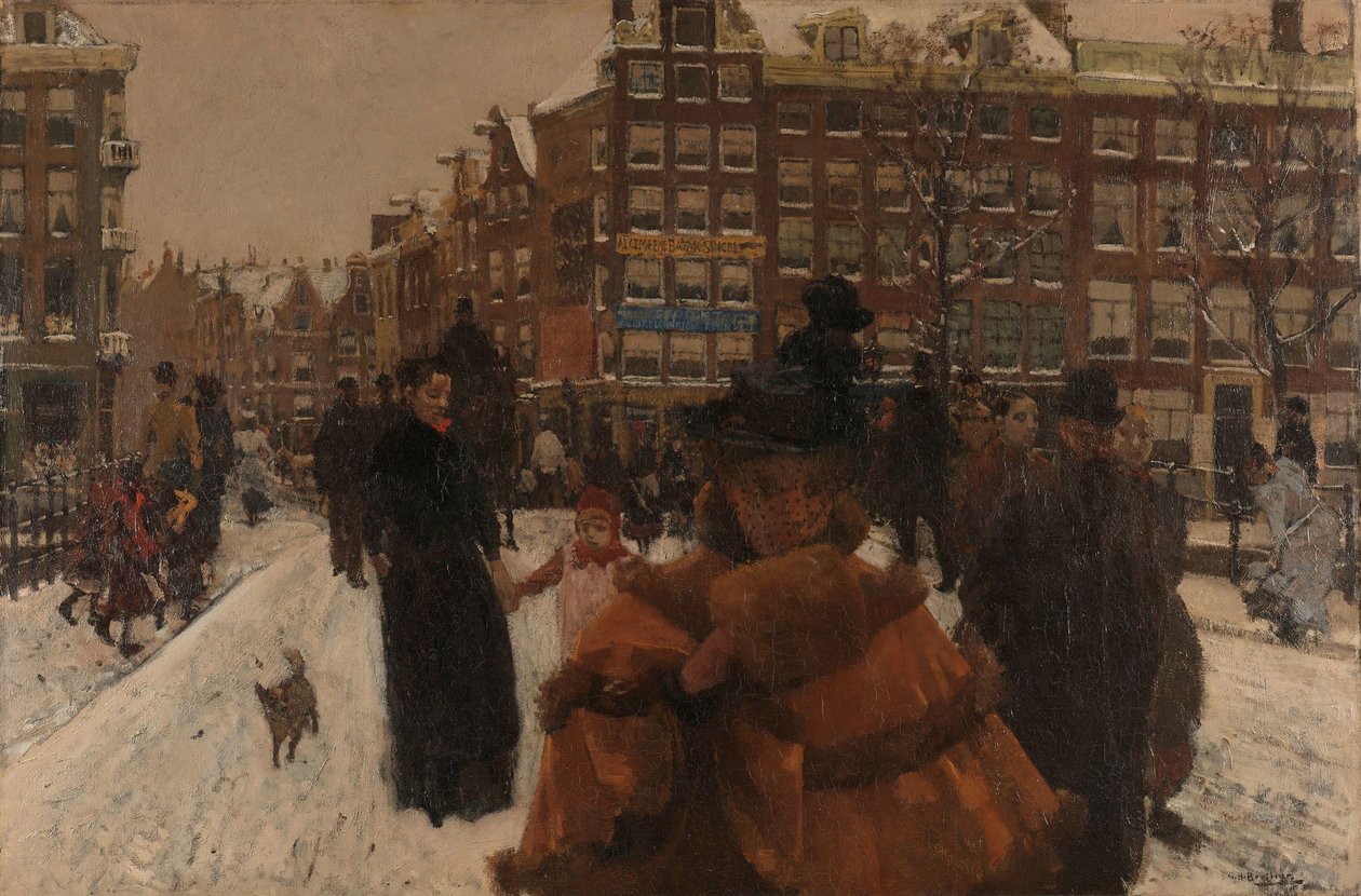 Singel-broen ved Paleisstraat i Amsterdam Broen over Singel ved Paleisstraat, Amsterdam av George Hendrik Breitner