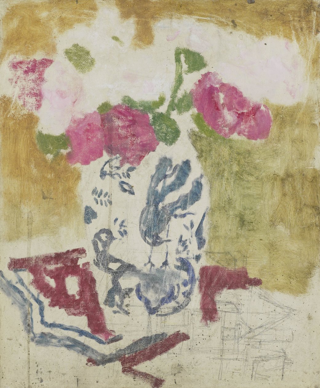 Vase med rosa blomster av George Hendrik Breitner