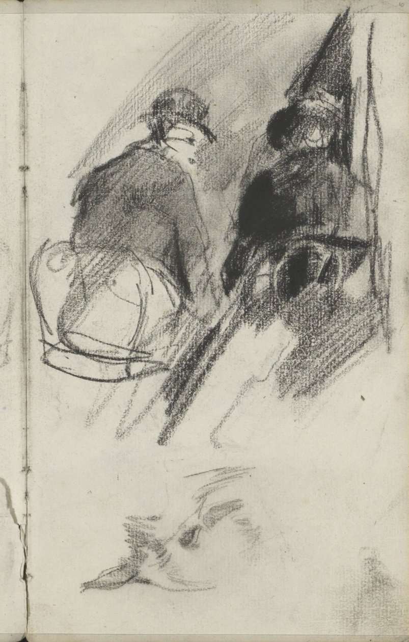 Fuglehode og to figurstudier av George Hendrik Breitner