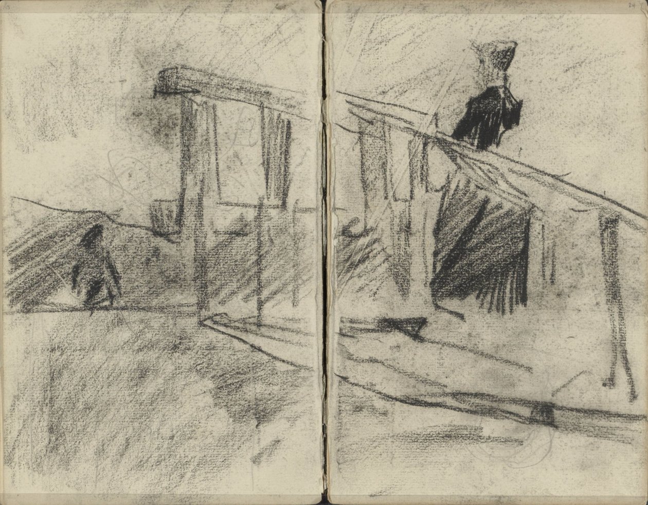 Kvinne, muligens på en bro av George Hendrik Breitner