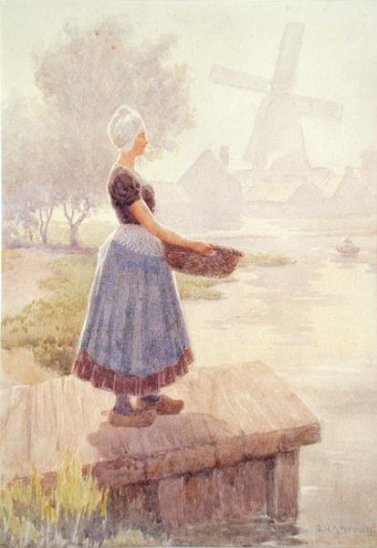 Dutch Fishergirl (akvarell på papir) av George Henry Alan Brown
