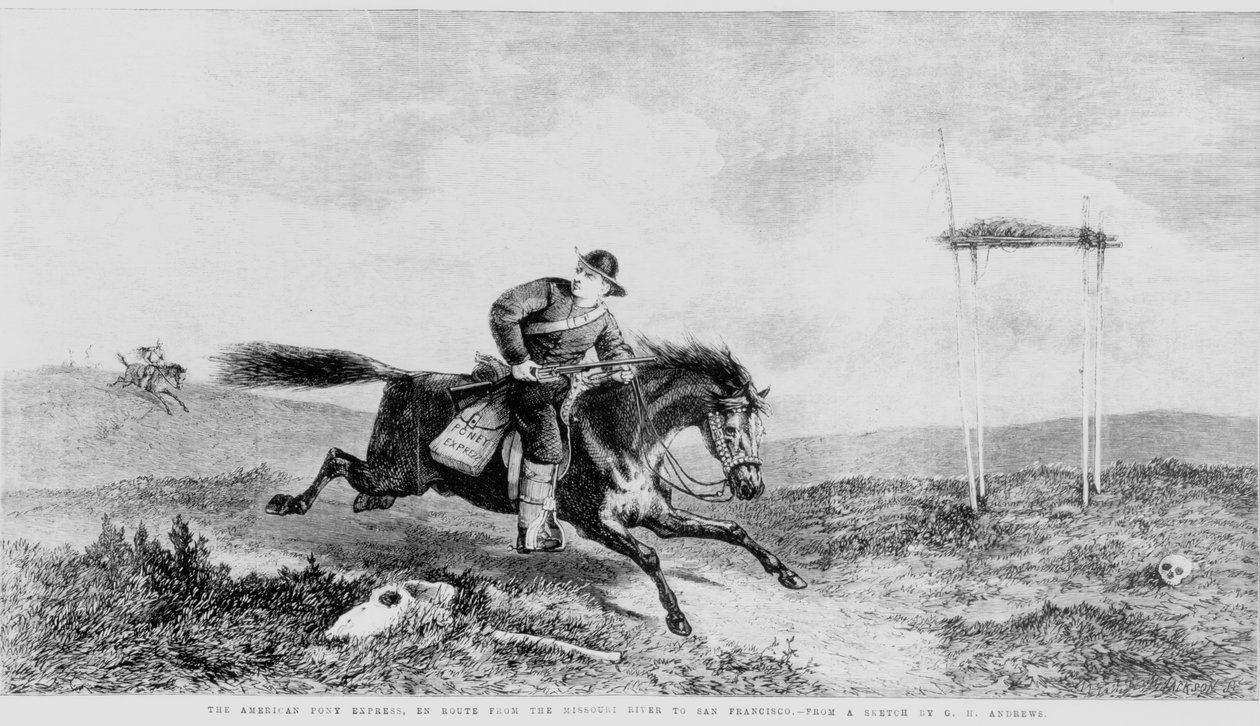 American Pony Express, på vei fra Missouri-elven til San Francisco av George Henry Andrews