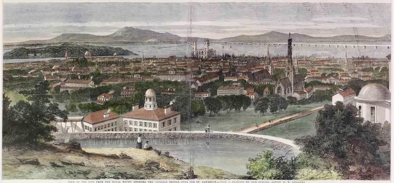 Utsikt over byen Montreal, Canada øst av George Henry Andrews