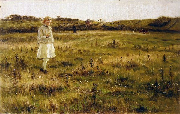 A Summer Meadow (olje på lerret) av George Henry Boughton