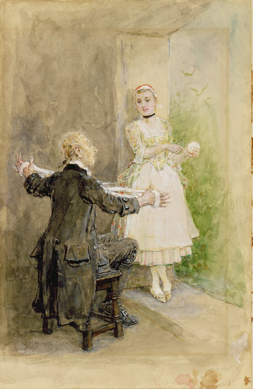 Ichabod Crane og Katrin Van Tassel, ca. 1893 av George Henry Boughton