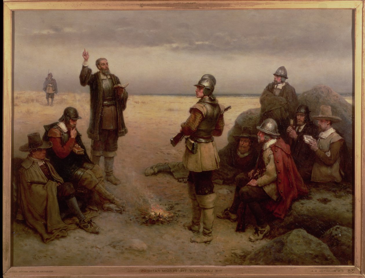 Pilgrimsfedrenes landing, 1620 av George Henry Boughton