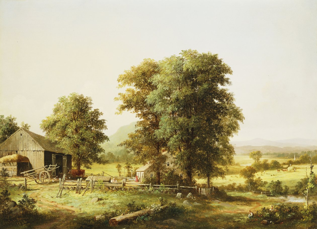 Sommergårdsscene, 1862 av George Henry Durrie