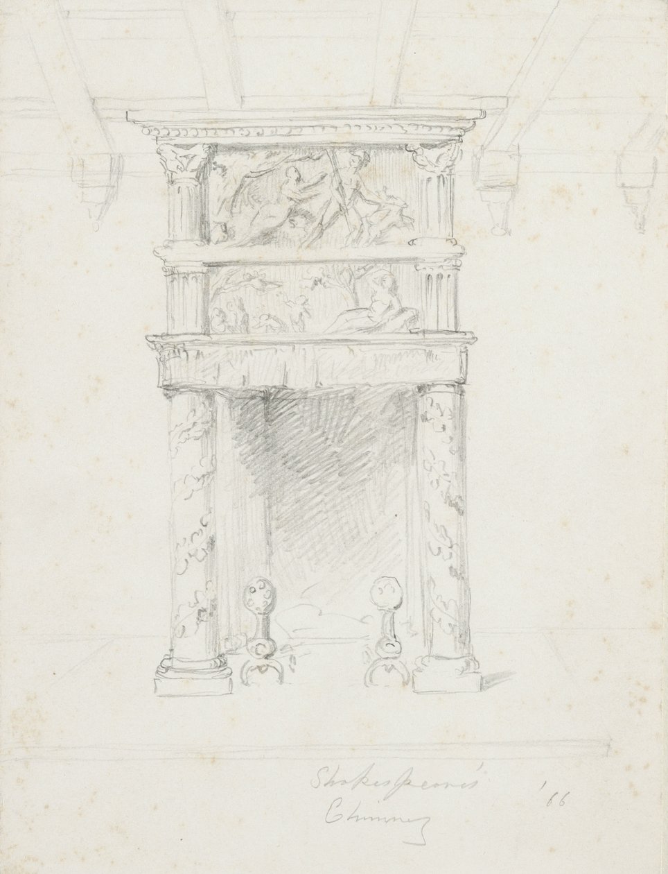Shakespeares Chimney, 1866 (grafitt på kremvevet papir) av George Henry Hall