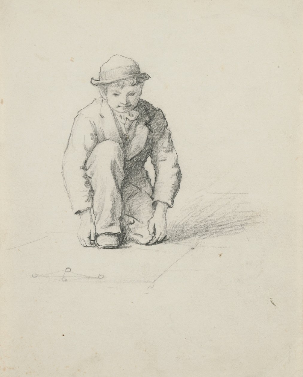 Uten tittel - Gutt som spiller klinkekuler av George Henry Hall