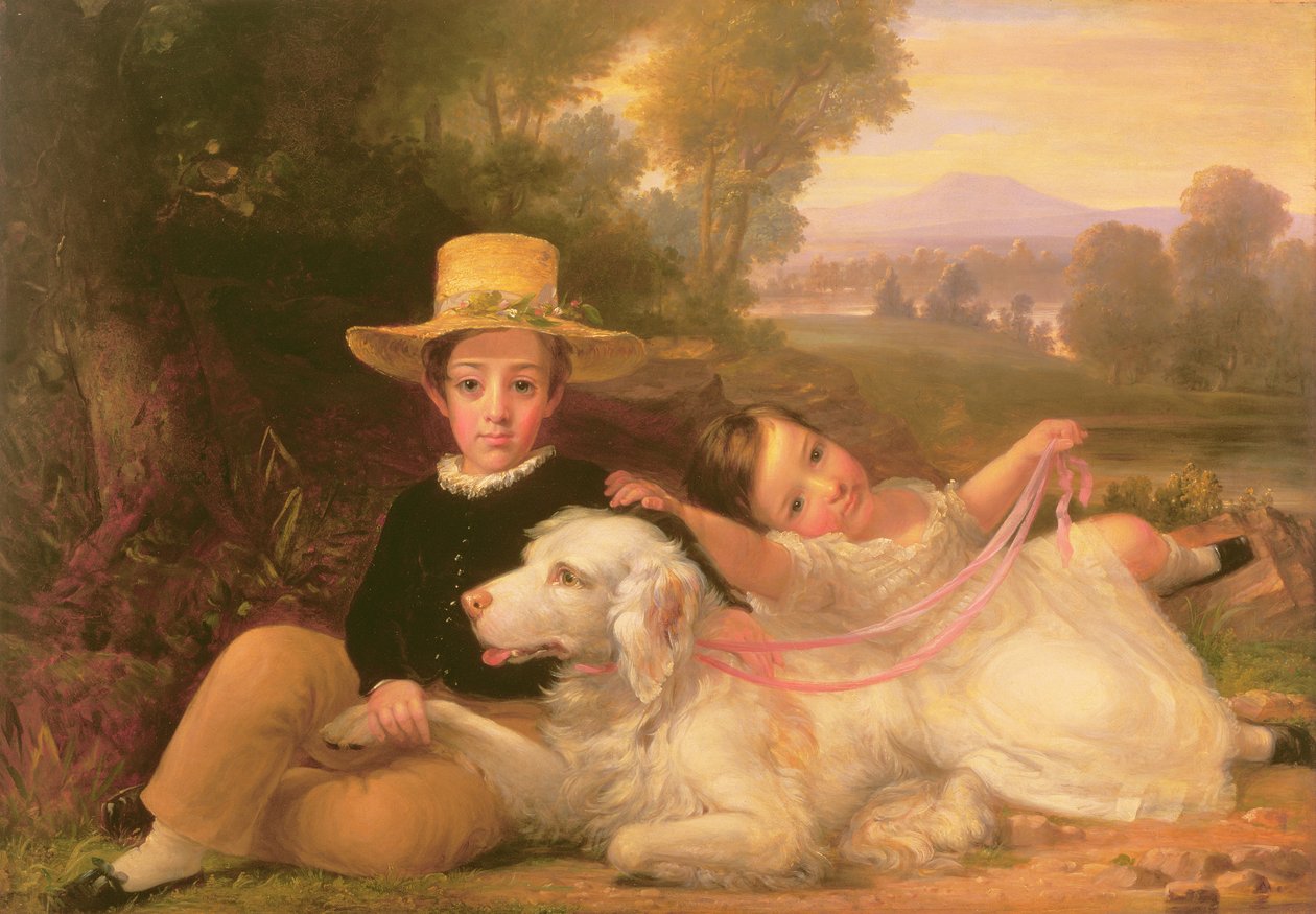 Portrett av to barn av George Henry Harlow