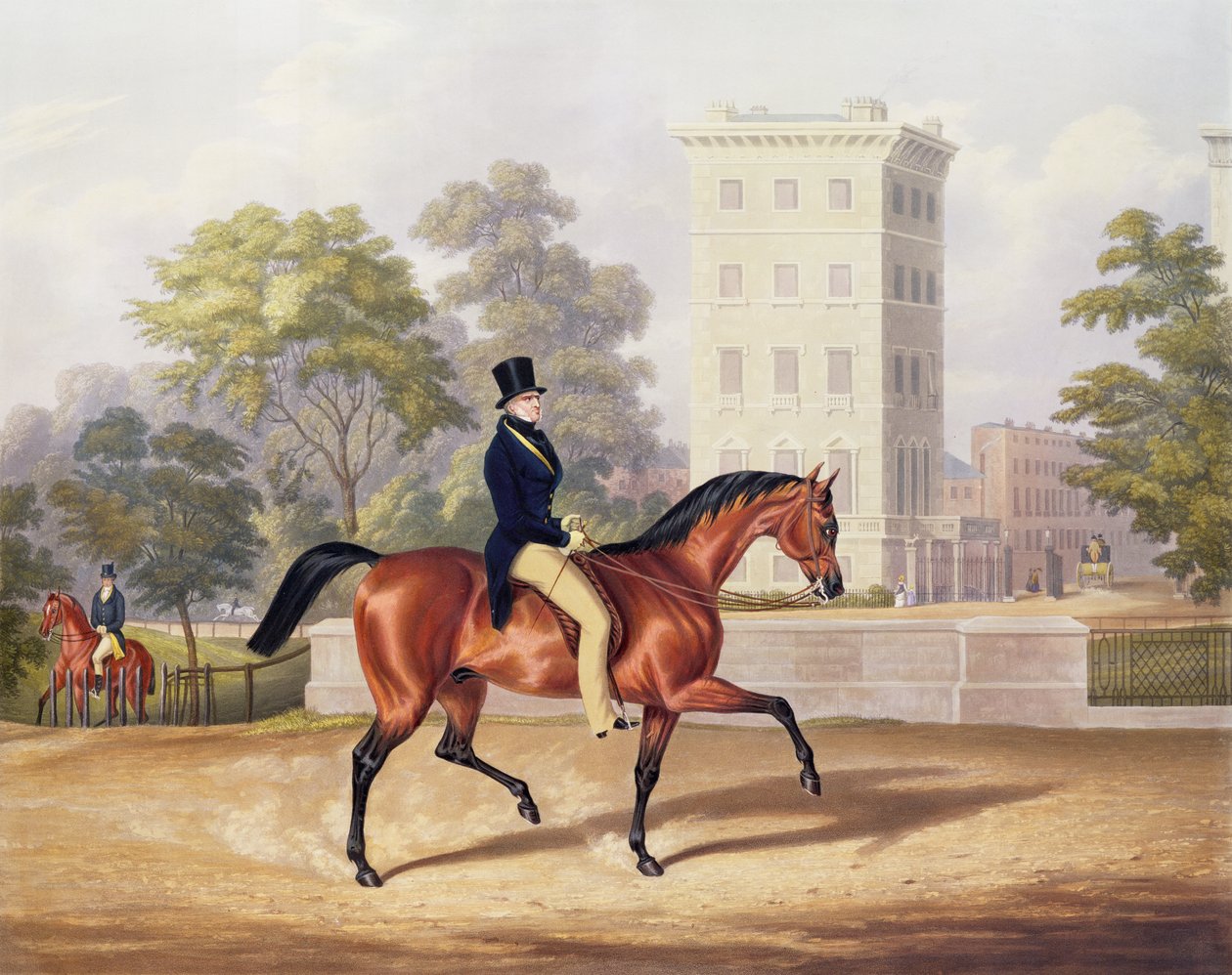 Markisen av Anglesea til hest i Hyde Park, i sitt 80. år, gravert av J. Harris, 1847 (fargegravering) av George Henry Laporte